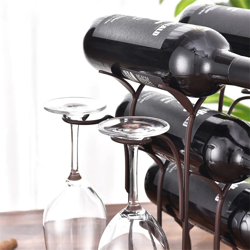 Elegant European Iron Wine Holder