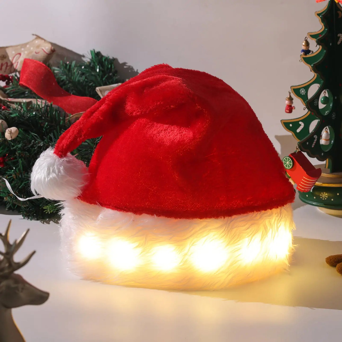 Luminous Plush Santa Hat