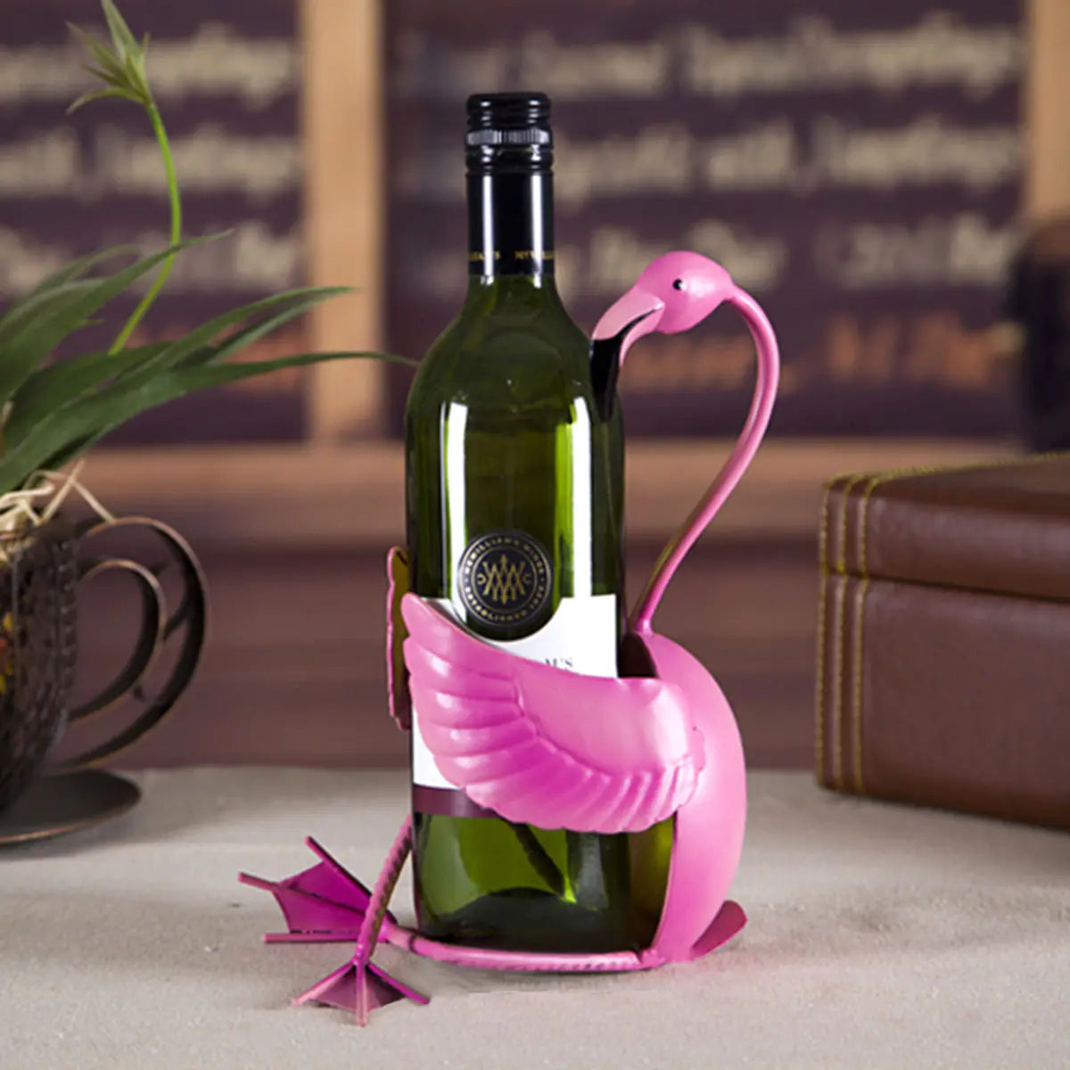 Flamingo Iron Wine Holder - Elegant Home Art